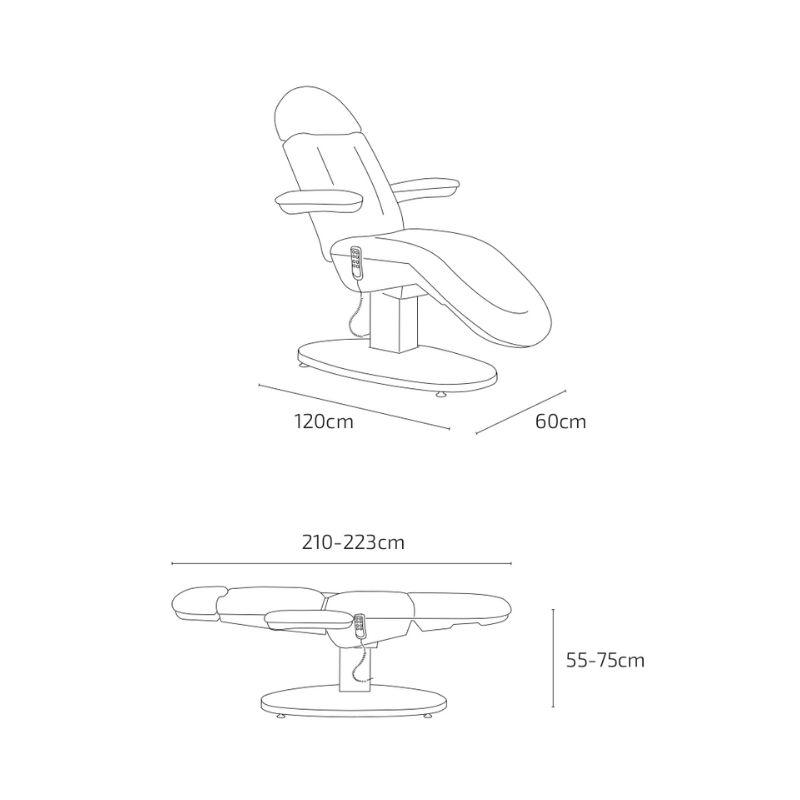 dimensions yoco fauteuil de soins esthetiques malys equipements