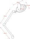 MEGA TABLE Lampe Loupe à LED - dimensions