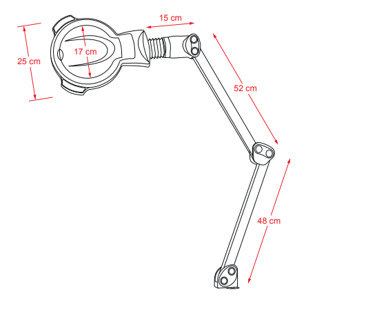 ZOOM LED TABLE Lampe Loupe - dimensions