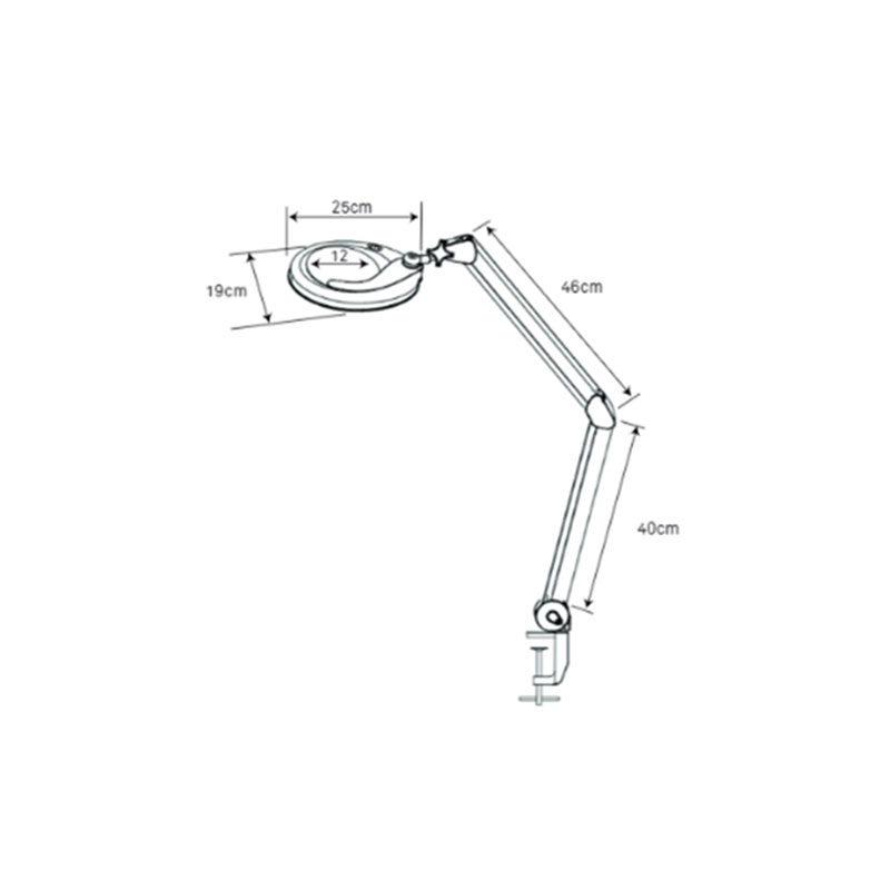 Lupa con Lampara LED de 5 aumentos con luz fría y brazo articulado Magni  WK-L004T