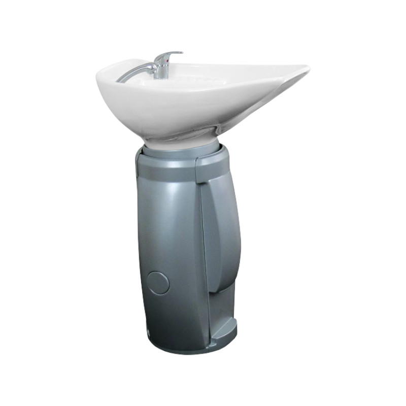 STAR IV Colonne de Lavage - vasque blanche - structure argent - Malys Equipements