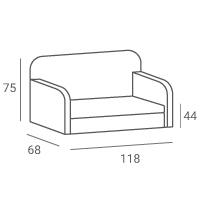 MILANO Fauteuil d'attente 2 place - dimensions - Malys Equipements