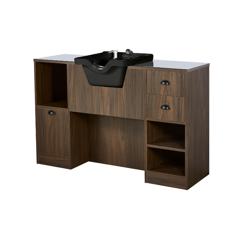 OKE 4 B Coiffeuse barbier - Bois foncé