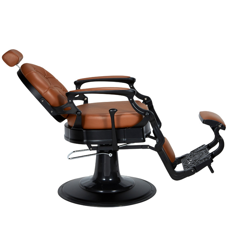 CHECK BROWN Fauteuil barbier profil allongé - Malys Equipements