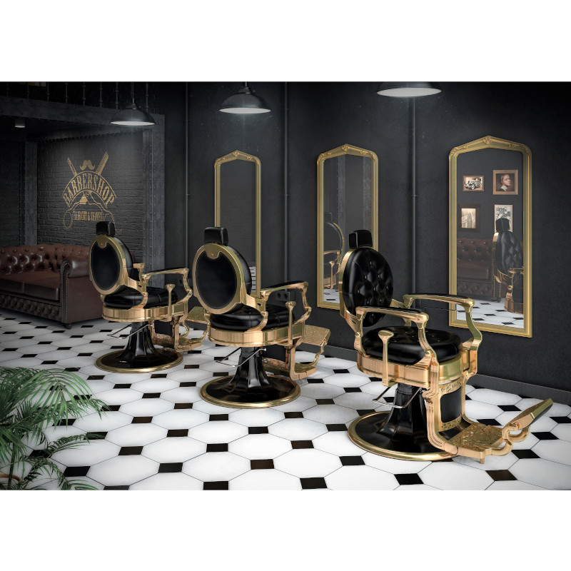 KIRK CG GOLD Fauteuil Barbier ambiance barbershop - Malys Equipements