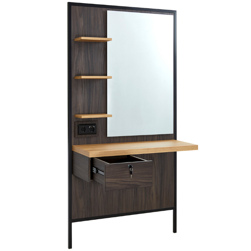 DREAM BLACK Coiffeuse Led detail tiroir - Malys Equipements