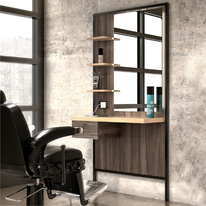 DREAM BLACK Coiffeuse Led ambiance espace barbier - Malys Equipements