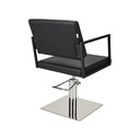 LOFT Fauteuil Coiffure Noir - Vue de Dos - Base Chrome - Malys Equipements