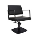 LOFT Fauteuil Coiffure Noir - Base Carrée Noire - Vue de profil - Malys Equipements