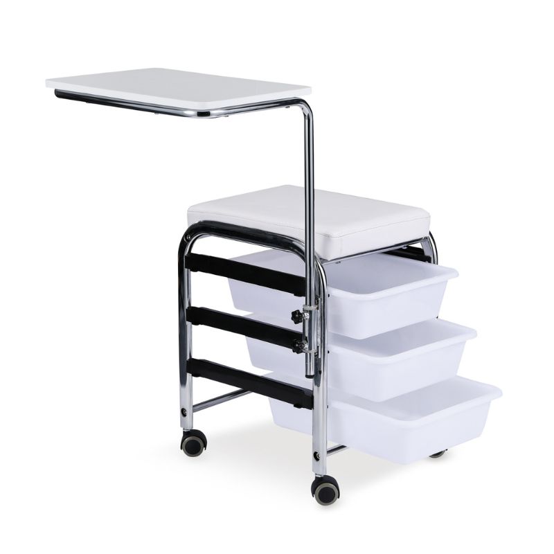 OLSON Tabouret de Manucure blanc