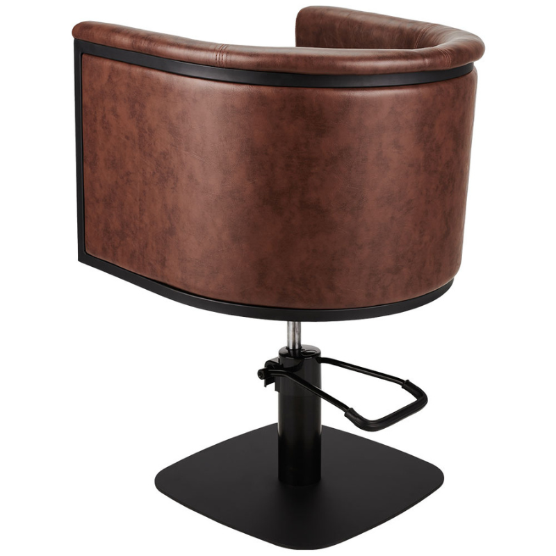 GIO Fauteuil Coiffure marron vieilli pour salons de coiffure de dos - Malys Equipements