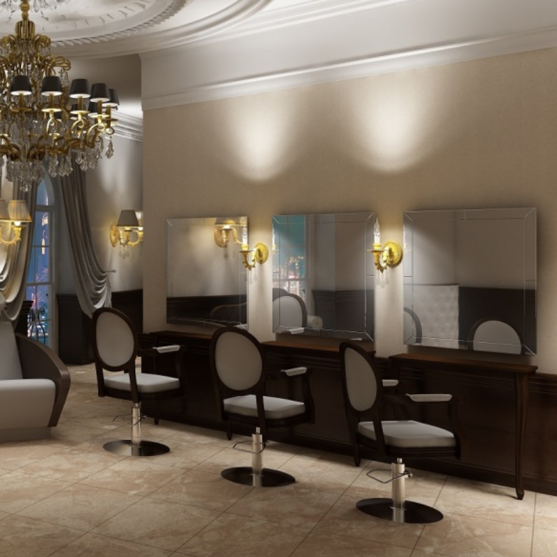 ROYAL I Coiffeuse murale - ambiance salon de coiffure design classique