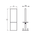 TWICE Coiffeuse Centrale 2 Places - Dimensions - Malys Equipements