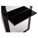 DIAMOND Coiffeuse Murale LED Noir en Verre - Zoom Sur Etagère Laquée en Noir Hautement Brillant - Malys Equipements