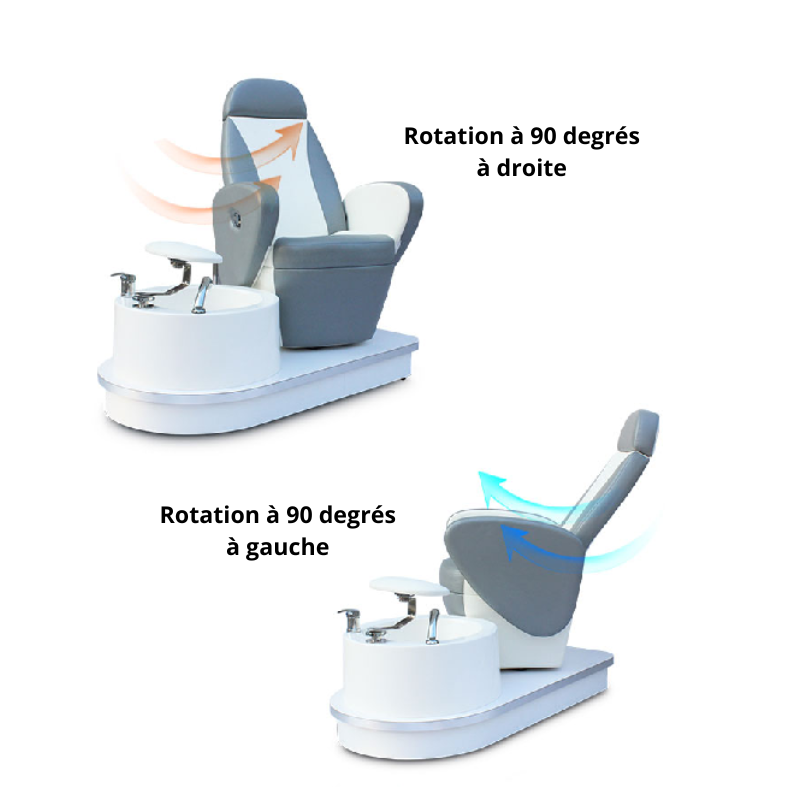 CAPRI  Fauteuil de Pédicure SPA - Rotation Accoudoirs à 90 Degrés à Gauche et à Droite - Malys Equipements