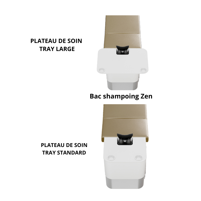 TRAY Plateau pour Soin avec Bols - Plateau Large et Standard avec 2 Bols - Bac Shampoing ZEN - Malys Equipements