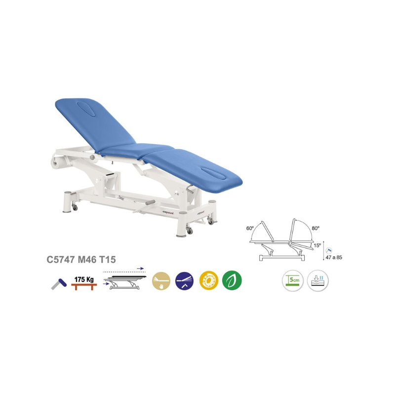 C5747 Table hydraulique 3 plans Ecopostural + 1 tabouret OFFERT - Angles d'inclinaison - Dimension Hauteur - Malys Equipements