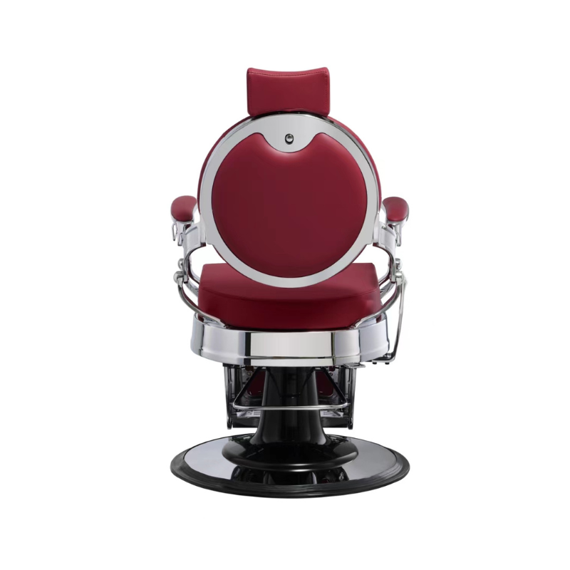 ARCHIE ROUGE SILVER Fauteuil Barbier - Vue de dos - Malys Equipements