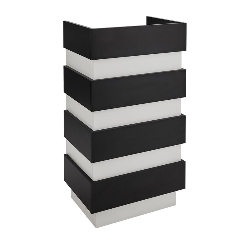 RENO MINI Caisse d'accueil - comptoir caisse - blanc noir - mobilier coiffure - meuble coiffure - malys equipements