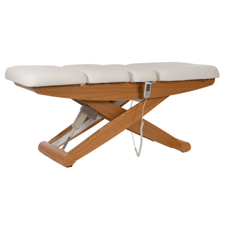 DIVA Table de massage et soins esthétiques Chauffante - Position allongée - Matelas chauffant avec revêtement microgroove blanc antidérapant et facile à nettoyer - Mobilier esthétique - Meuble Esthétique