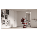 REC Miroir LED avec bords argentés - ambiance Barbershop - Barbier - Mobilier Barbier - Meuble Barbier - Malys Equipements