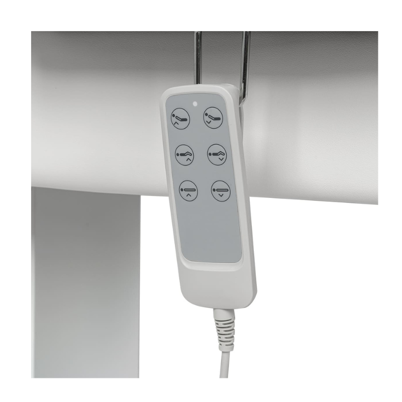 SUPREME Table de Massage et de Soins Électrique Chauffante - Télécommande intégrée - base blanche - revêtement blanc - Malys Equipements