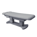 SUPREME Table de Massage et de Soins Électrique Chauffante - Revêtement gris - base grise - position allongée - Centre Esthétique - Malys Equipements