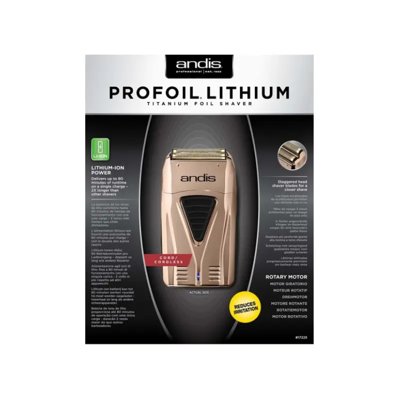 TS-1 PROFOIL ANDIS Rasette électrique - lithium rose - packaging - Malys Equipements.webp
