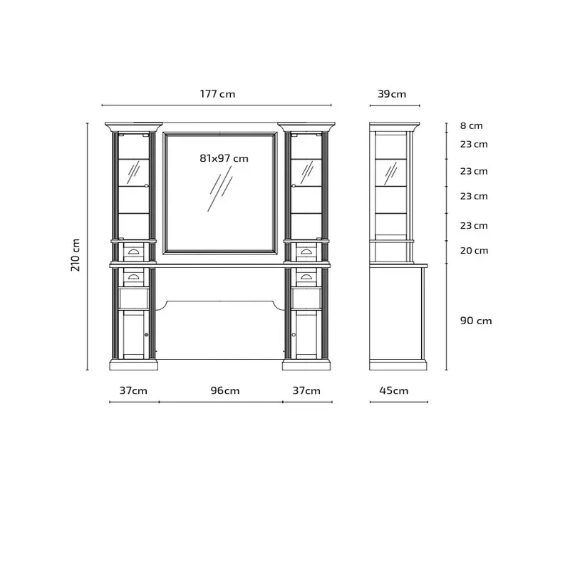WILLIAM 2B - Coiffeuse Meuble Barbier.webp