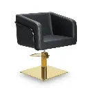 EGAN B Fauteuil coiffure Base Carrée Dorée.webp