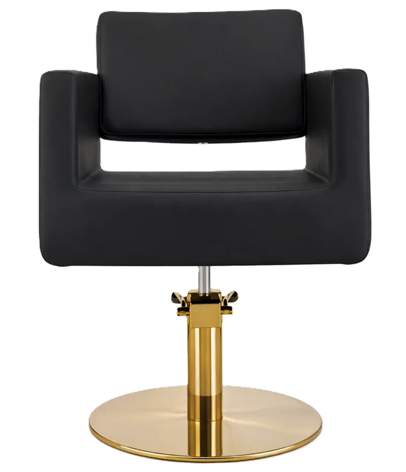 Braid fauteuil de coiffure noir avec base dorée Malys equipements
