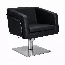 EGAN B Fauteuil coiffure Noir Base Carrée Inox.webp