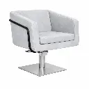 EGAN B Fauteuil coiffure Gris 07 Base Carrée Inox.webp