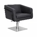 EGAN B Fauteuil coiffure Gris Foncé 08 Base Carrée Inox.webp