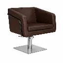 EGAN B Fauteuil coiffure Brun  06  Base Carrée inox.webp