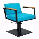OCEAN BLACK Fauteuil coiffure - bois Bleu 12 Base Carrée Noire.webp