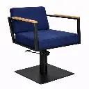 OCEAN BLACK Fauteuil coiffure - bois Bleu Foncé 14 Base Carrée Noire.webp