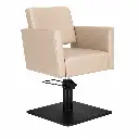 DORA Fauteuil coiffure BEIGE CLAIR 02  Base Carrée Noire.webp