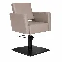 DORA Fauteuil coiffure BEIGE Foncé 03  Base Carrée Noire.webp