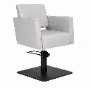 DORA Fauteuil coiffure Gris Clair 07 Base Carrée Noire.webp