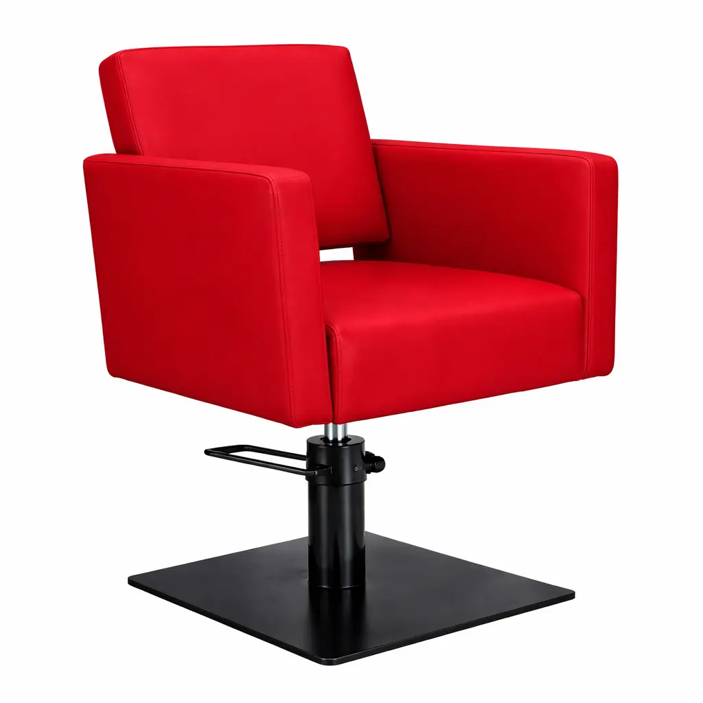 DORA Fauteuil coiffure Rouge 17 Base Carrée Noire.webp