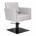 DORA Fauteuil coiffure Gris Clair 07 Base Carrée Noire.webp