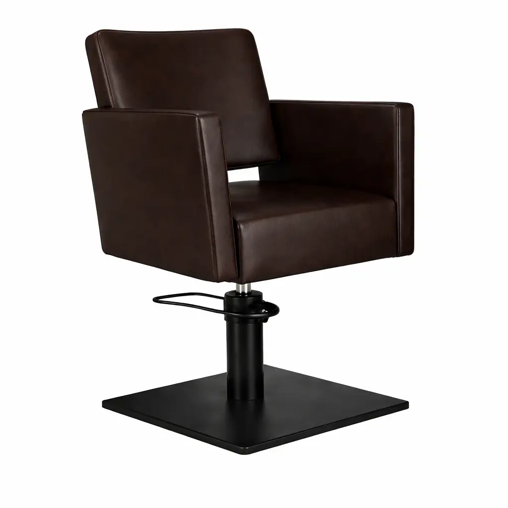 DORA Fauteuil coiffure Brun 06  Base Carrée Noire.webp