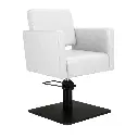 DORA Fauteuil coiffure Blanc 01 - Base Carrée Noire.webp