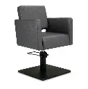 DORA Fauteuil coiffure Gris Foncé 08 - Base Carrée Noire.webp