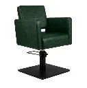 DORA Fauteuil coiffure Vert Foncé 10 - Base Carrée Noire.webp