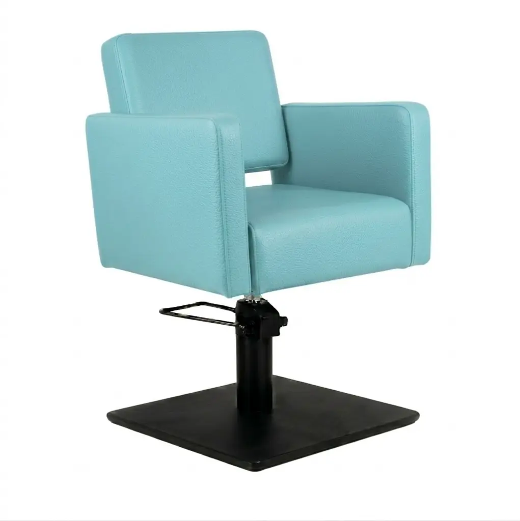 DORA Fauteuil coiffure Bleu Ciel 13 - Base Carrée Noire.webp