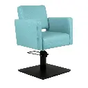 DORA Fauteuil coiffure Bleu Ciel 13 - Base Carrée Noire.webp