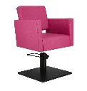 DORA Fauteuil coiffure Framboise 16 - Base Carrée Noire.webp
