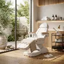 ANOUK Fauteuil coiffure beige clair base ronde noir.webp